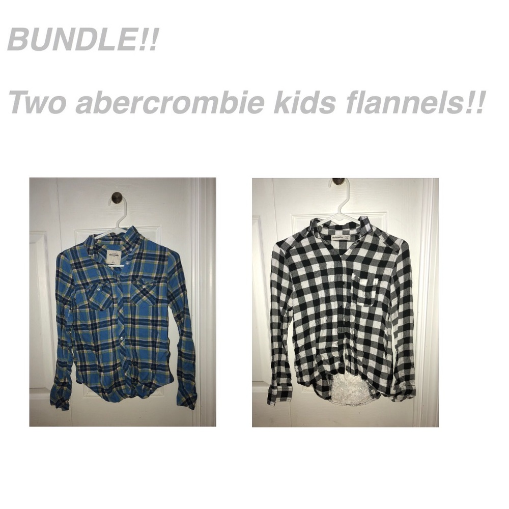 1.checkered w&b shirt w/ lace back 2.blue flannel